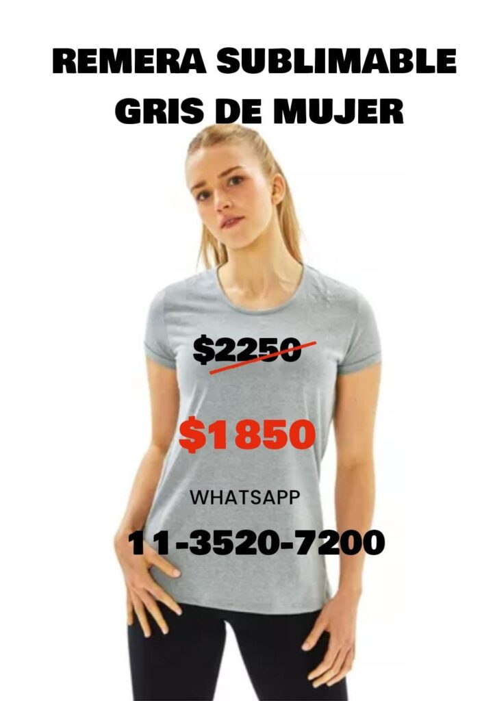 remeras para sublimación dama gris