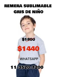 remeras para sublimación niño