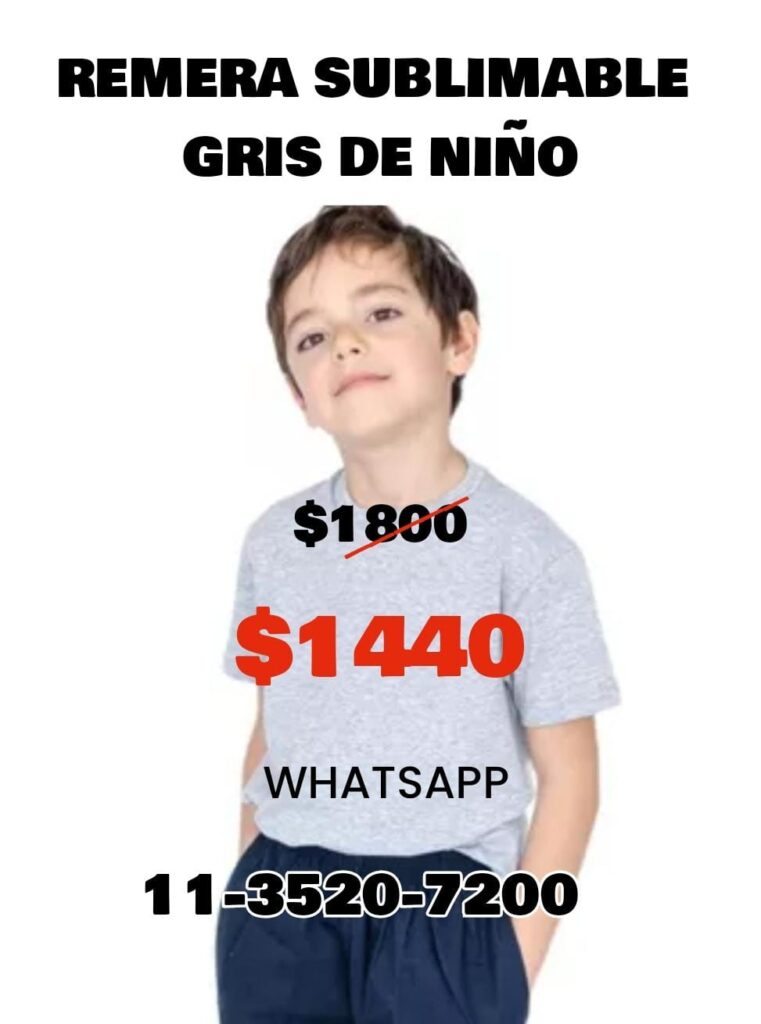 remeras para sublimación niño
